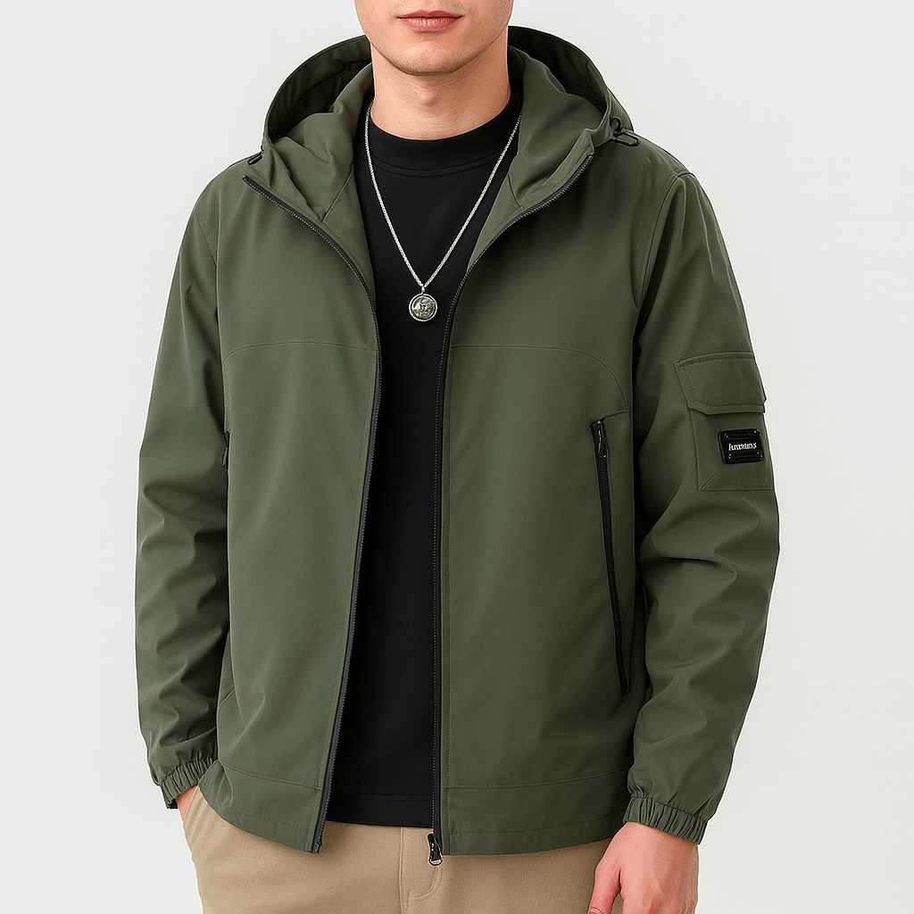Waterproof Men's Zip Up Hooded Coat