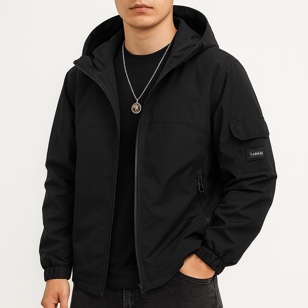 Waterproof Men's Zip Up Hooded Coat