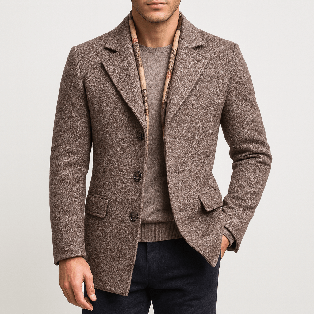 Warm Thick Wool Navy Coat - OutfitLondon