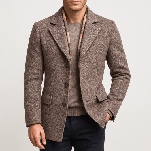 Warm Thick Wool Navy Coat - OutfitLondon