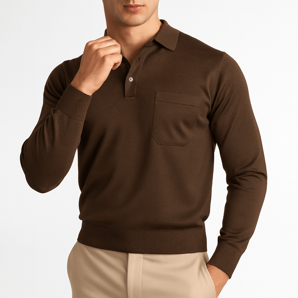 Classic Fit V-Neck Polo Shirt - OutfitLondon