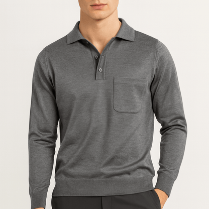 Classic Fit V-Neck Polo Shirt