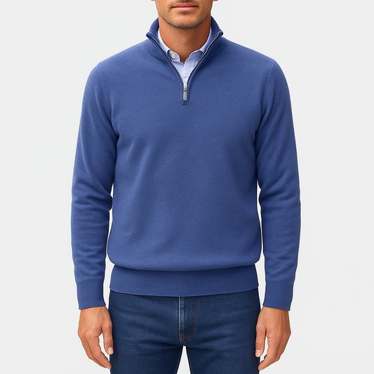Classic Wool Crew Neck Polo Shirt - OutfitLondon