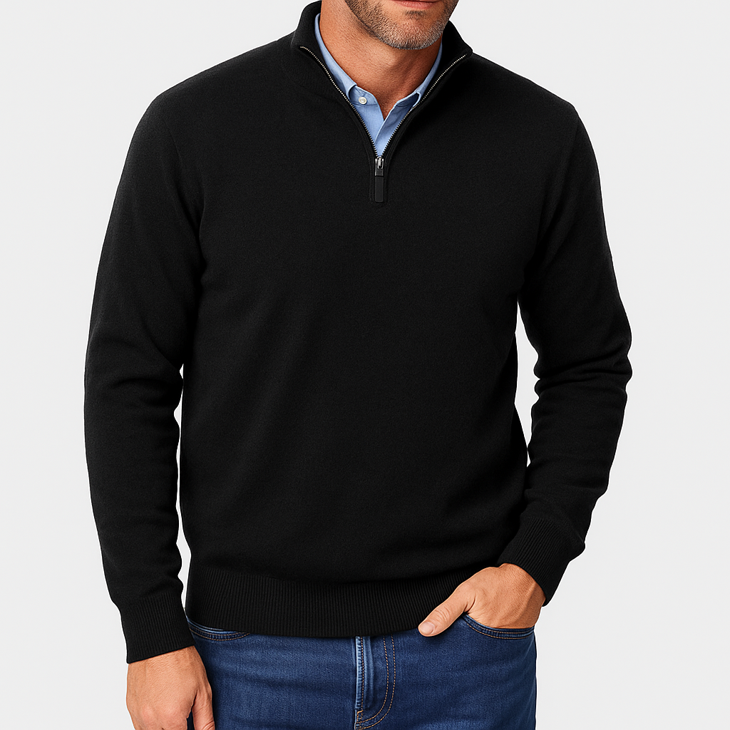 Classic Wool Crew Neck Polo Shirt