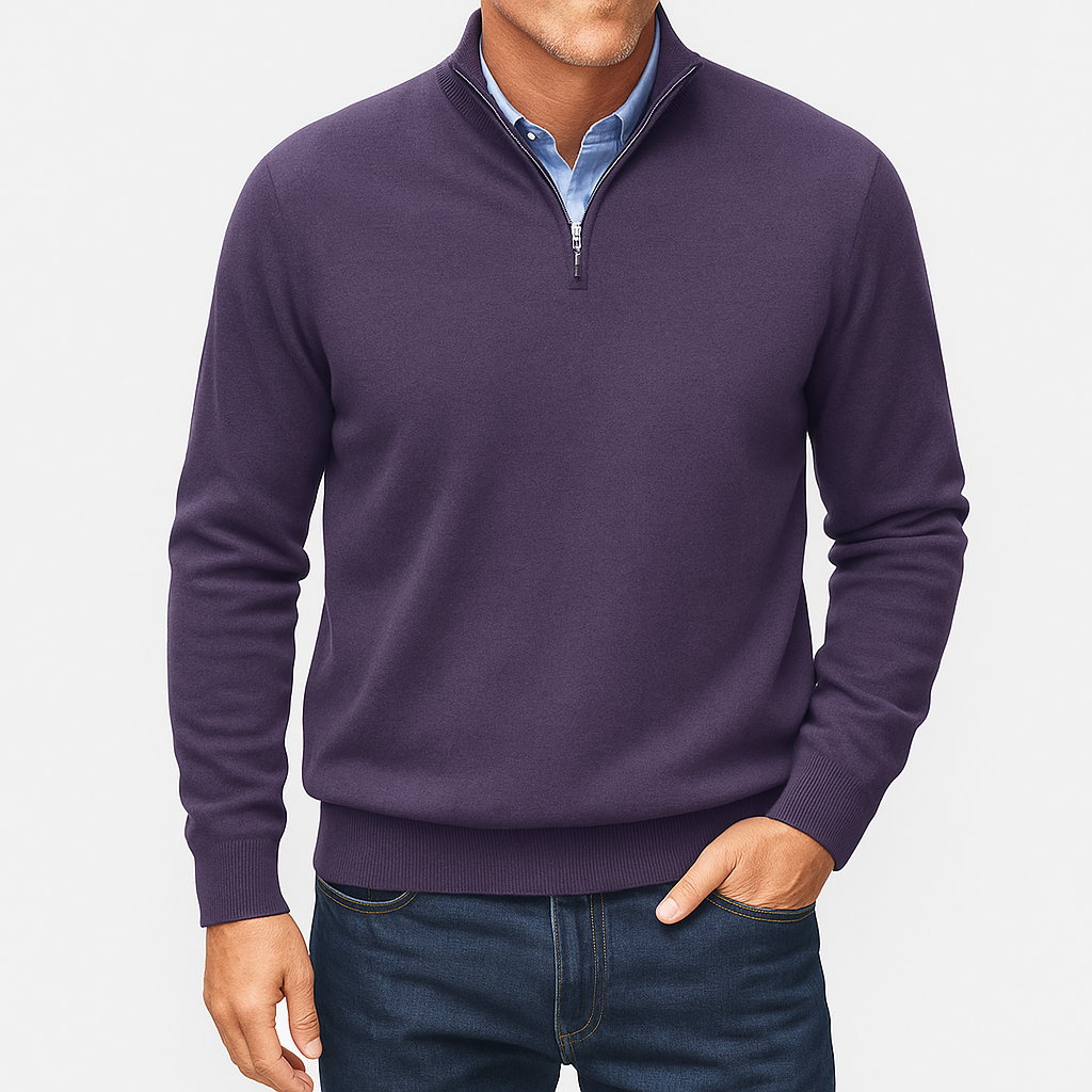 Classic Wool Crew Neck Polo Shirt
