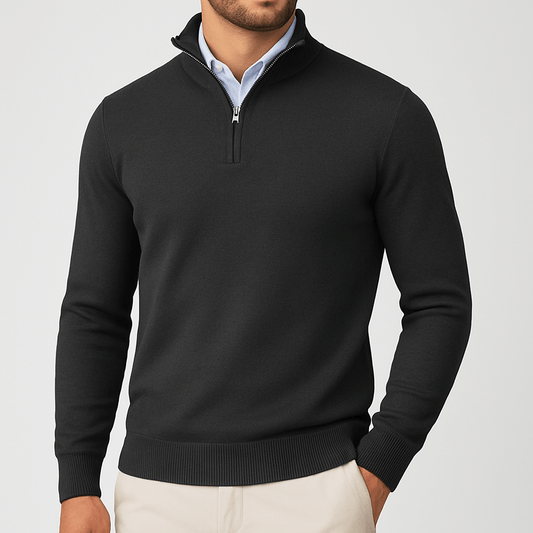Men's Crew Neck Zipper Sweater - OutfitLondon