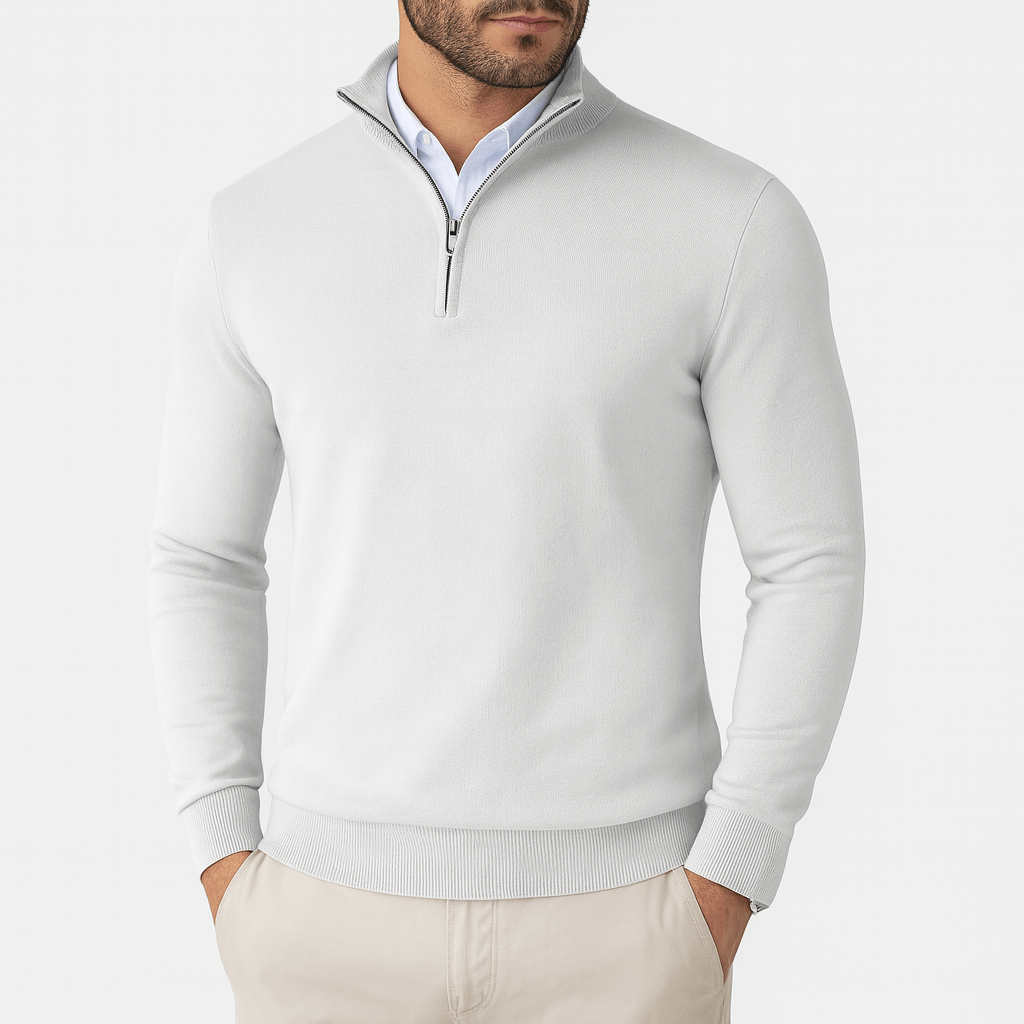 Men's Crew Neck Zipper Sweater