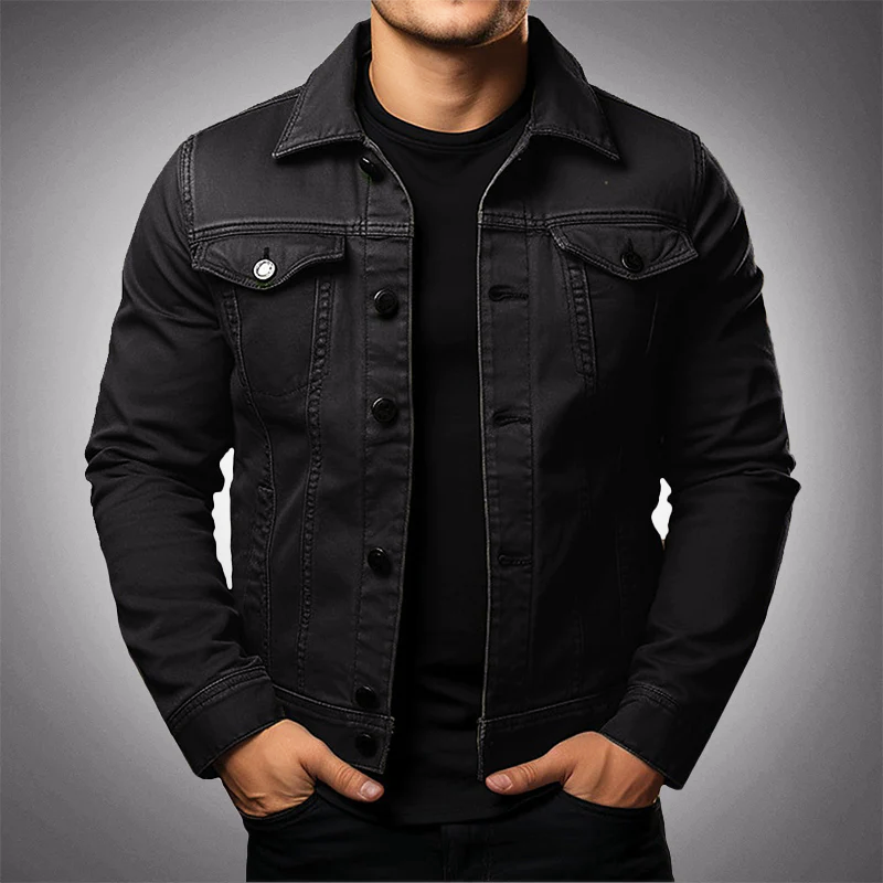 Fitted Blue Jeans Jacket for Men