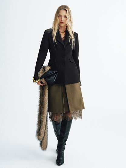 Tailored Fit Lace Trim Blazer