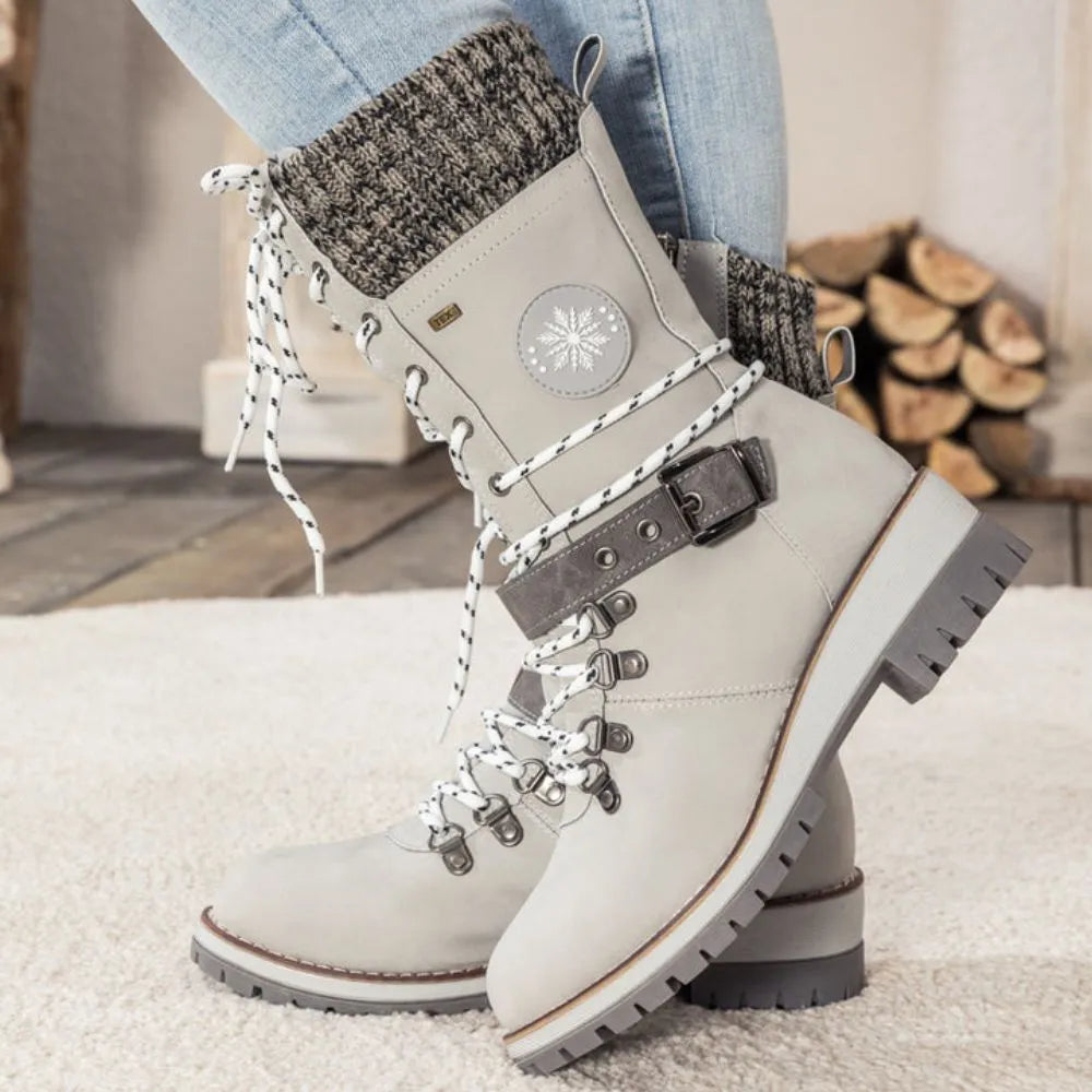Warm Black Women's Ankle Boots with Grip Sole