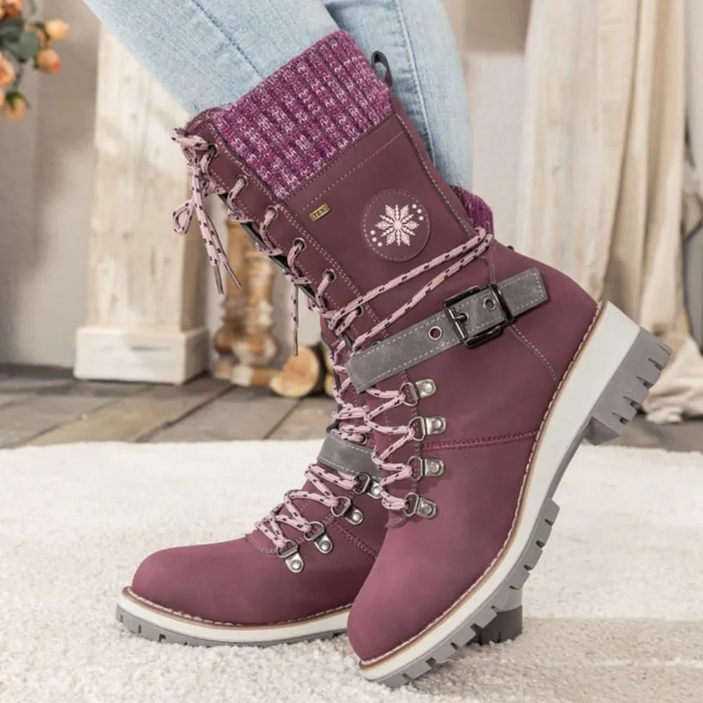 Warm Black Women's Ankle Boots with Grip Sole