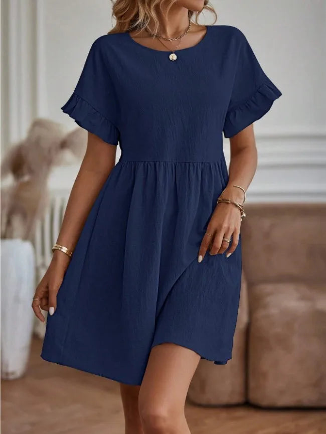 Simple Relaxed Fit Short Summer Dress - OutfitLondon