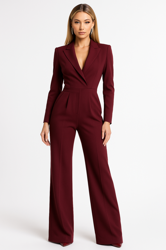 Lalyn Women's Jumpsuit Wrap Style Elegant - OutfitLondon