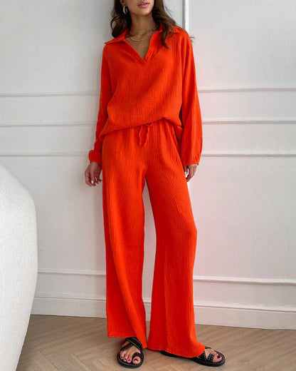 Comfortable 2 Piece Cotton Pajama Set - OutfitLondon