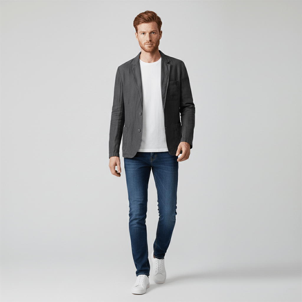 Slim Fit Men's Casual Two Button Jacket