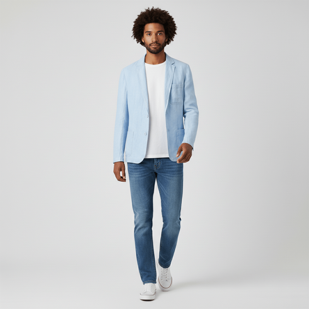 Slim Fit Men's Casual Two Button Jacket