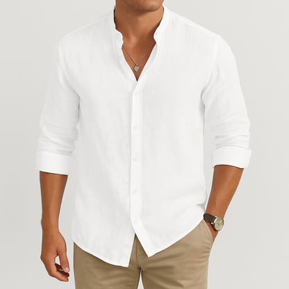 Lario Men's Linen Casual Shirt - OutfitLondon