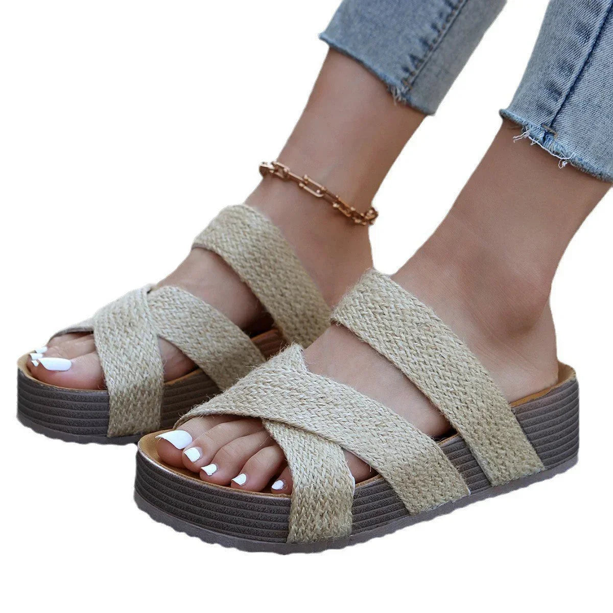 Strappy Slide Sandals