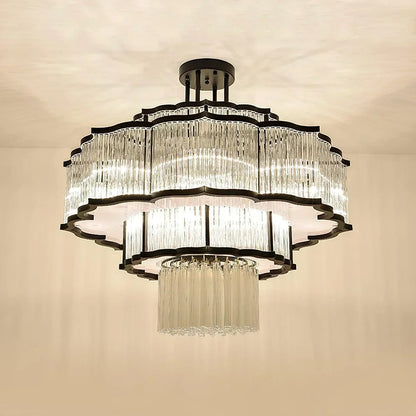 Stunning Multi Tier Glass Hanging Lamp