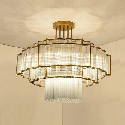 Stunning Multi Tier Glass Hanging Lamp