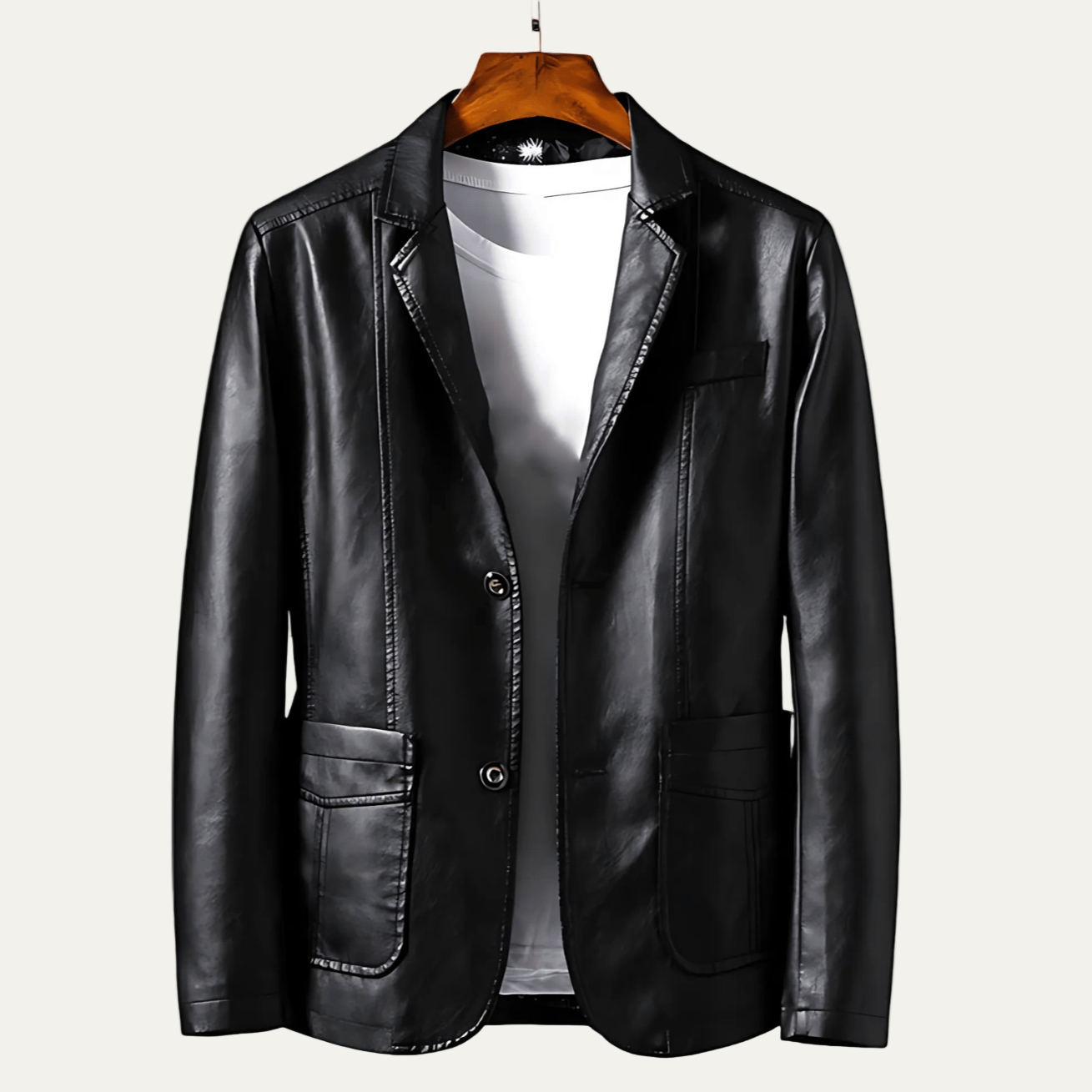 Classic Formal Two Button Leather Jacket