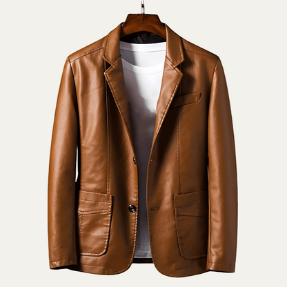Classic Formal Two Button Leather Jacket