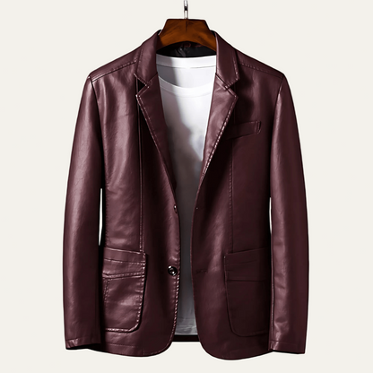 Classic Formal Two Button Leather Jacket