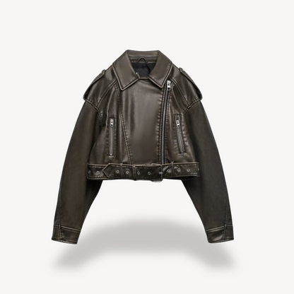 Classic Biker Leather Jacket for Women