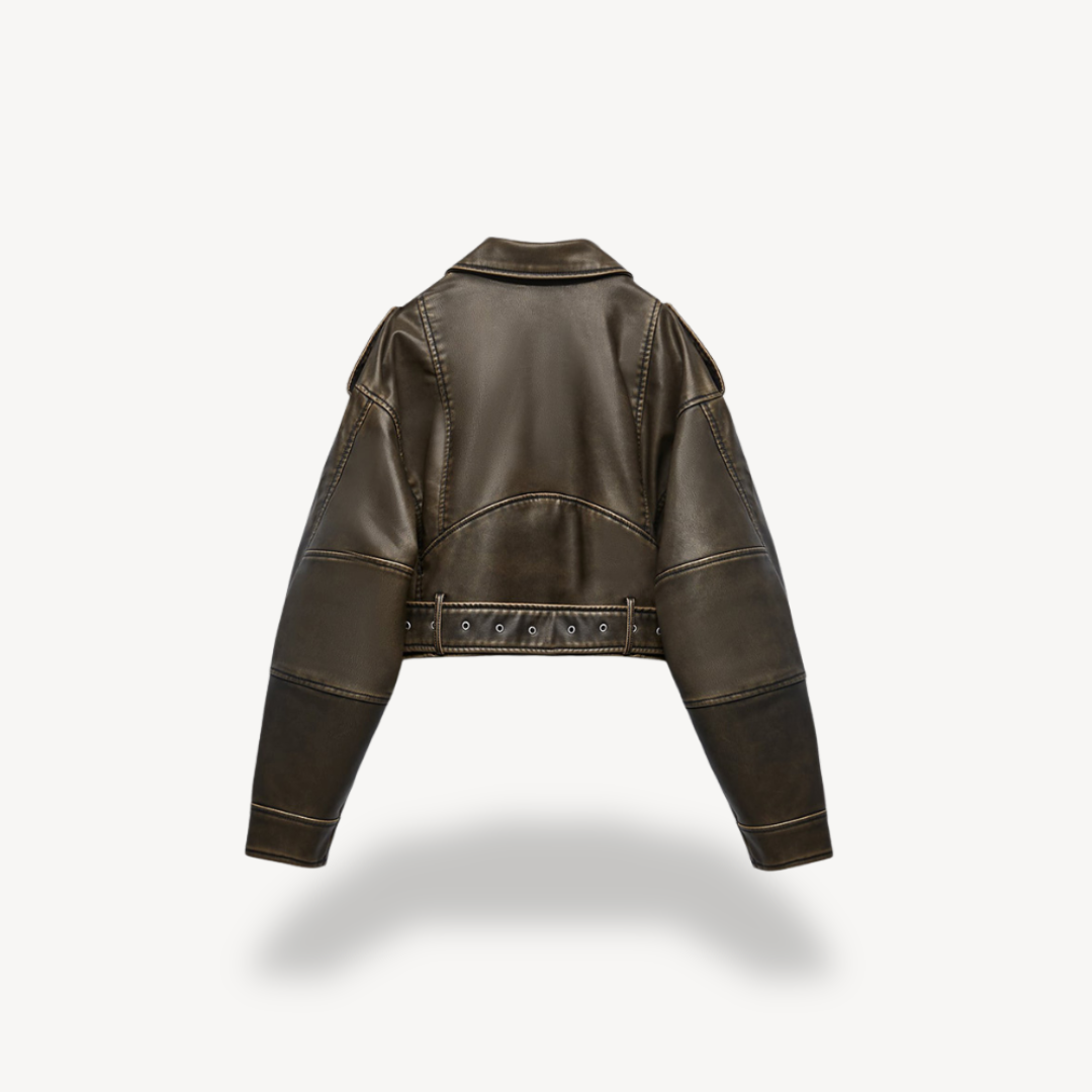 Classic Biker Leather Jacket for Women