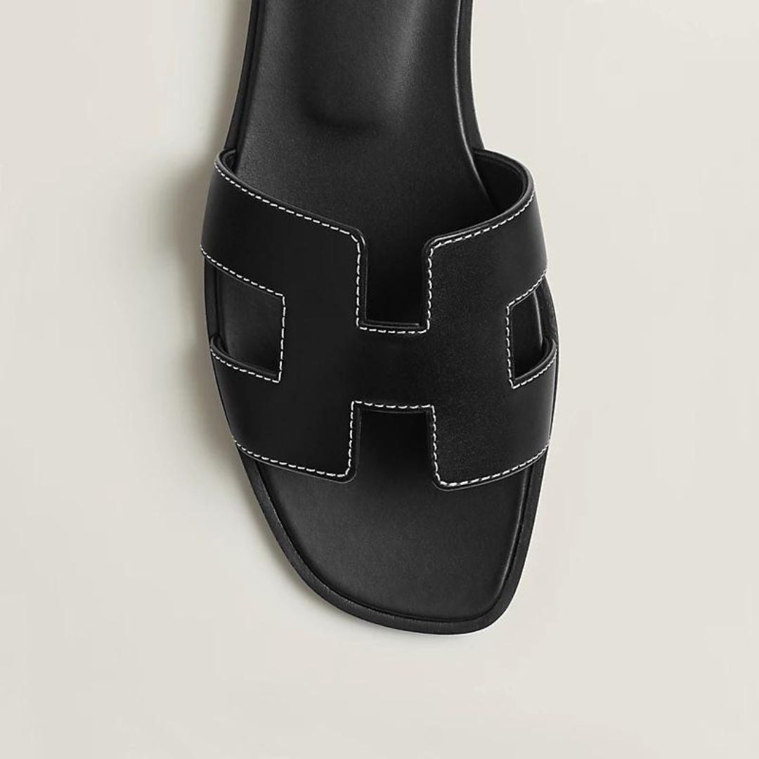 Classic White Leather Sandals With Wooden Heel