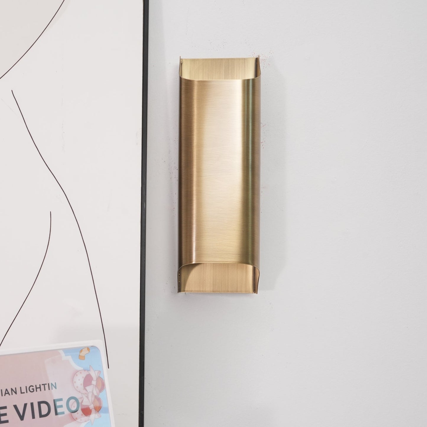 Contemporary Arc Brass LED Wall Light Fixture