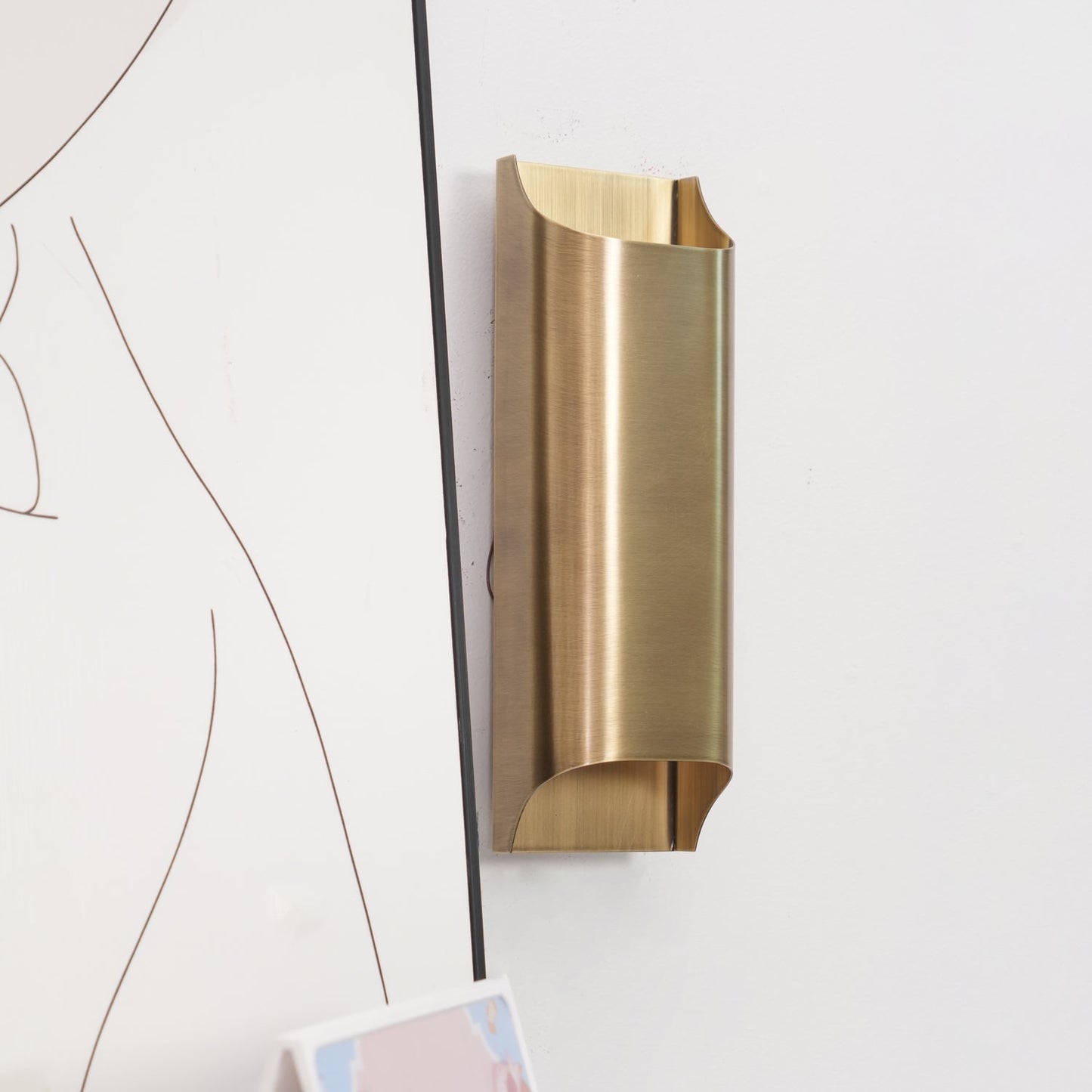 Contemporary Arc Brass LED Wall Light Fixture