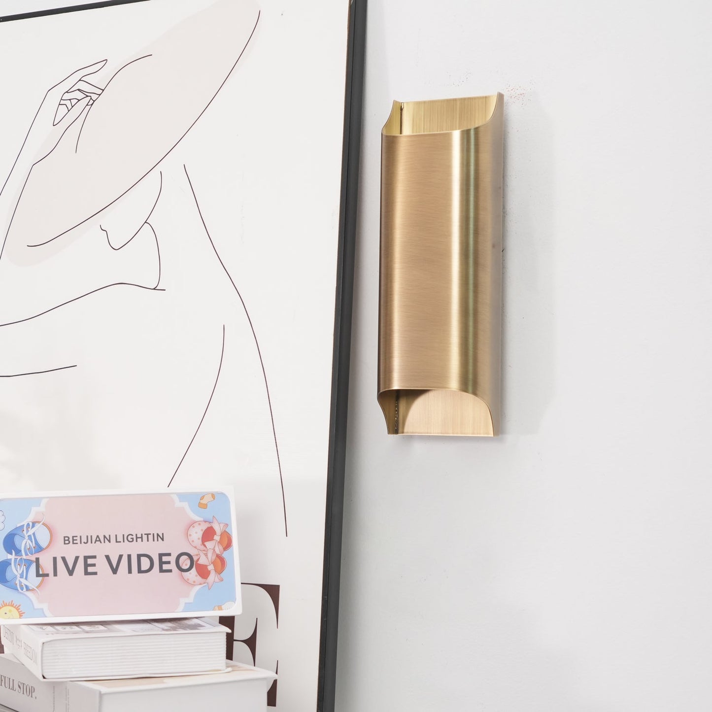 Contemporary Arc Brass LED Wall Light Fixture