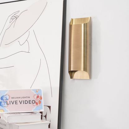 Contemporary Arc Brass LED Wall Light Fixture