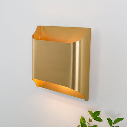 Contemporary Arc Brass LED Wall Light Fixture
