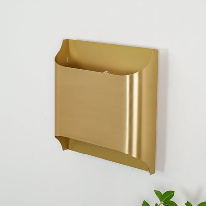 Contemporary Arc Brass LED Wall Light Fixture