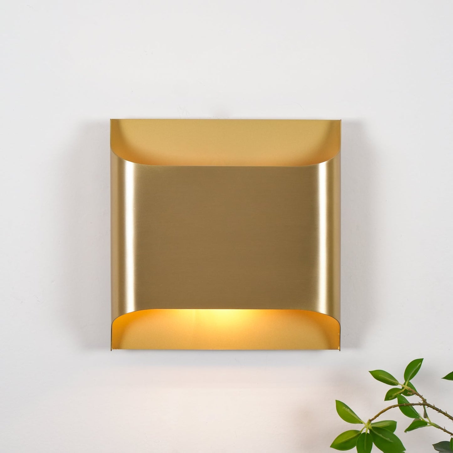 Contemporary Arc Brass LED Wall Light Fixture