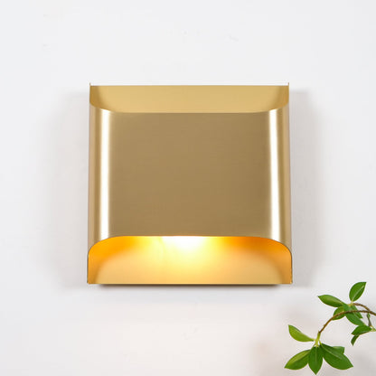 Contemporary Arc Brass LED Wall Light Fixture