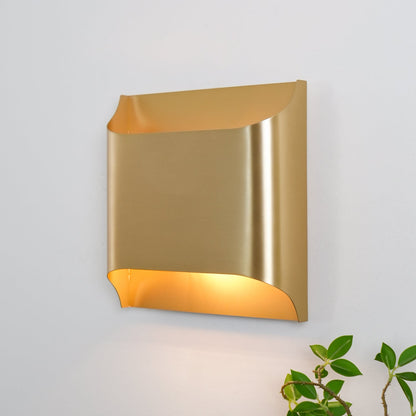 Contemporary Arc Brass LED Wall Light Fixture