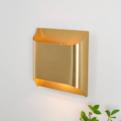 Contemporary Arc Brass LED Wall Light Fixture