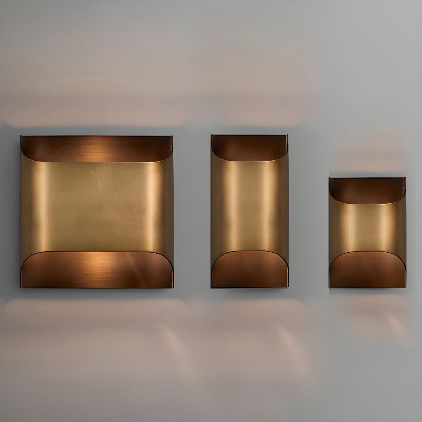 Contemporary Arc Brass LED Wall Light Fixture