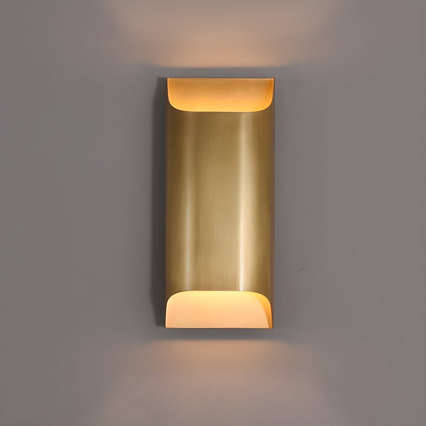 Contemporary Arc Brass LED Wall Light Fixture