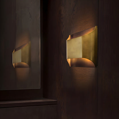 Contemporary Arc Brass LED Wall Light Fixture