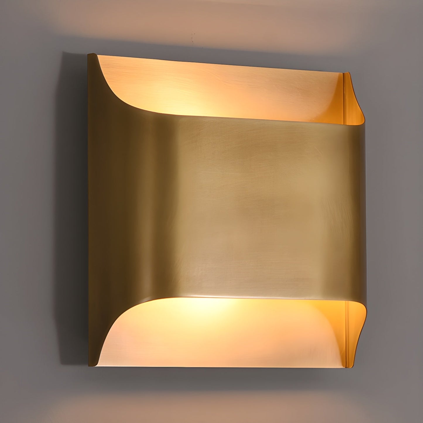 Contemporary Arc Brass LED Wall Light Fixture