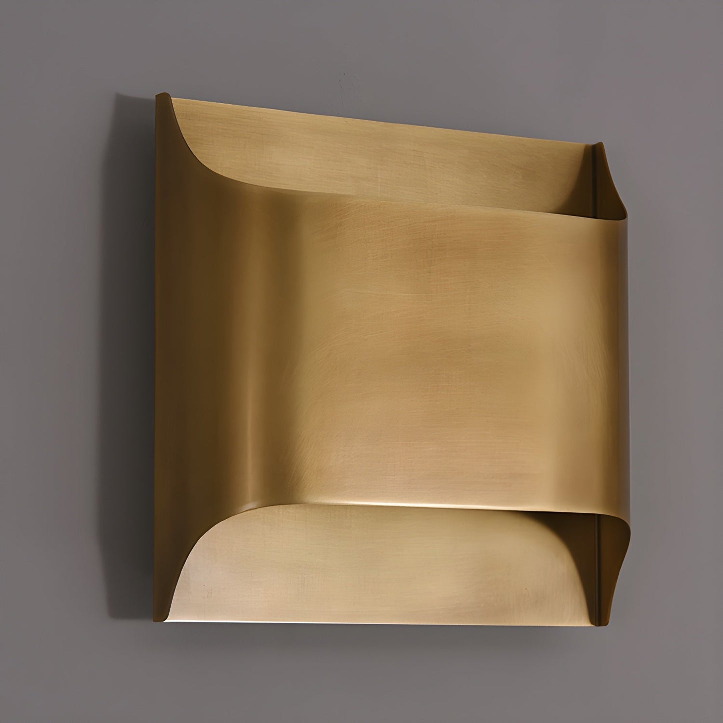Contemporary Arc Brass LED Wall Light Fixture