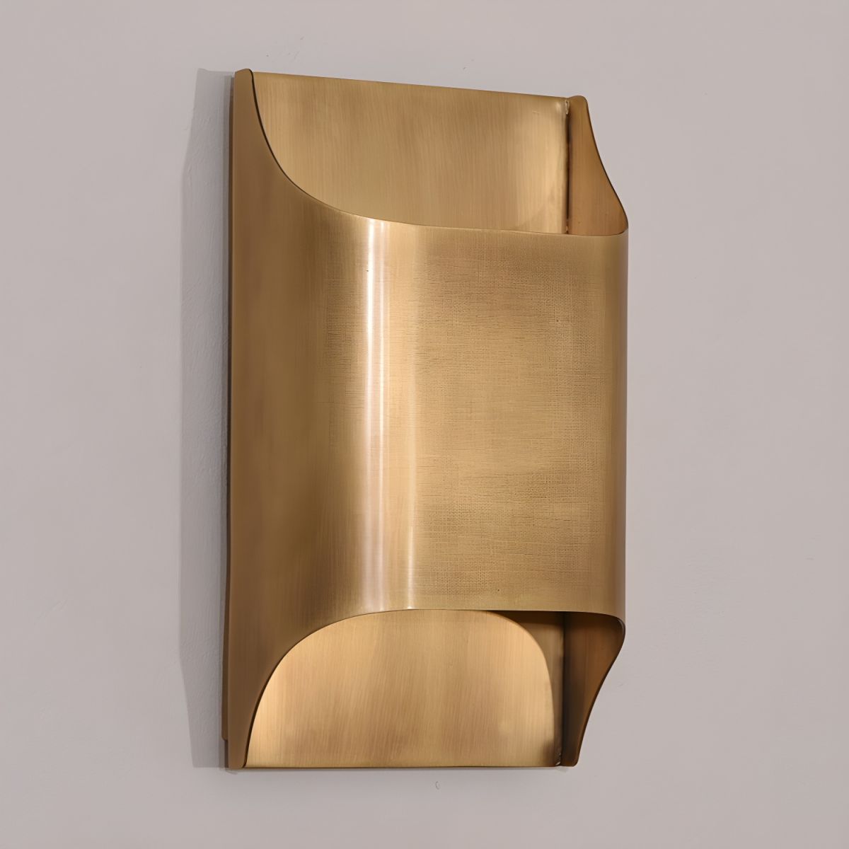 Contemporary Arc Brass LED Wall Light Fixture