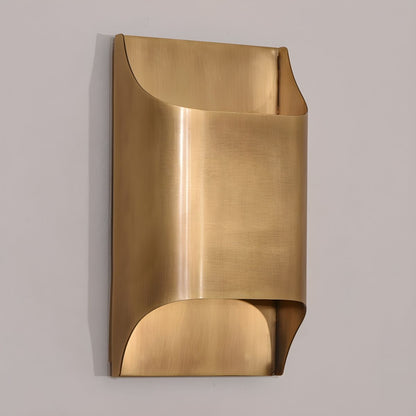 Contemporary Arc Brass LED Wall Light Fixture