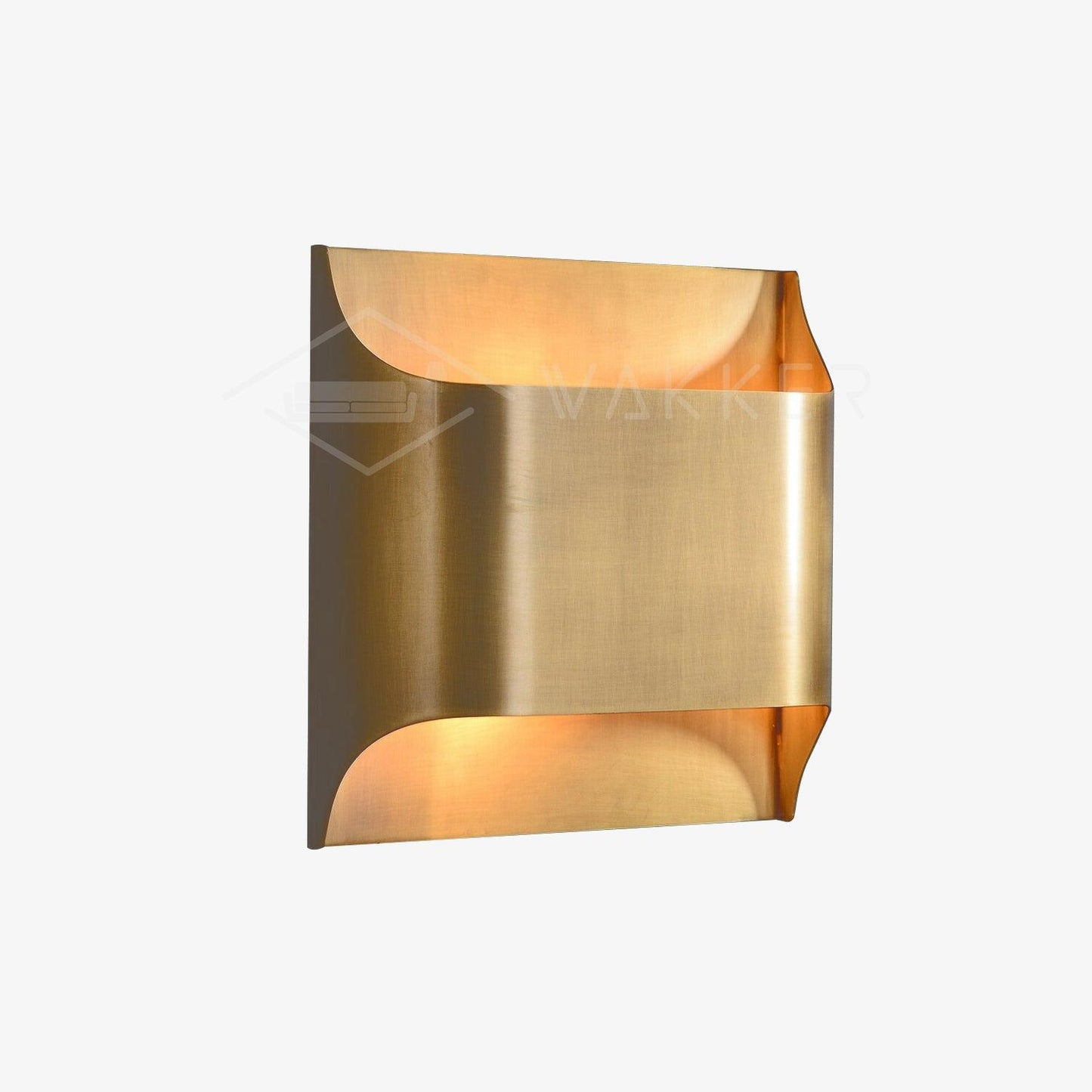 Contemporary Arc Brass LED Wall Light Fixture