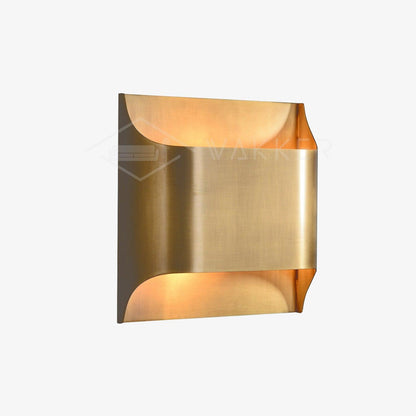 Contemporary Arc Brass LED Wall Light Fixture
