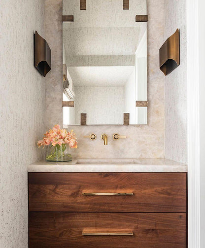 Contemporary Arc Brass LED Wall Light Fixture